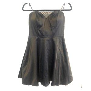Black Satin Mini Dress